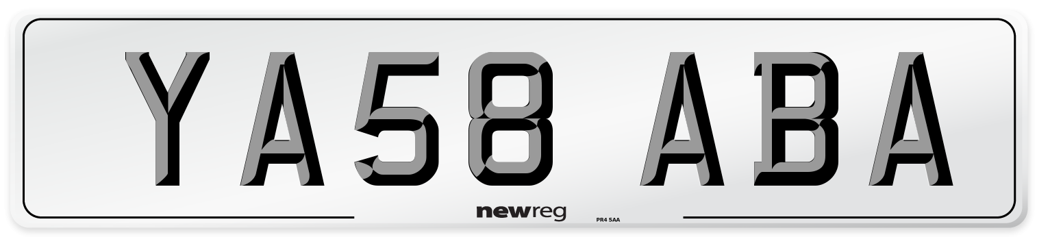 YA58 ABA Number Plate from New Reg